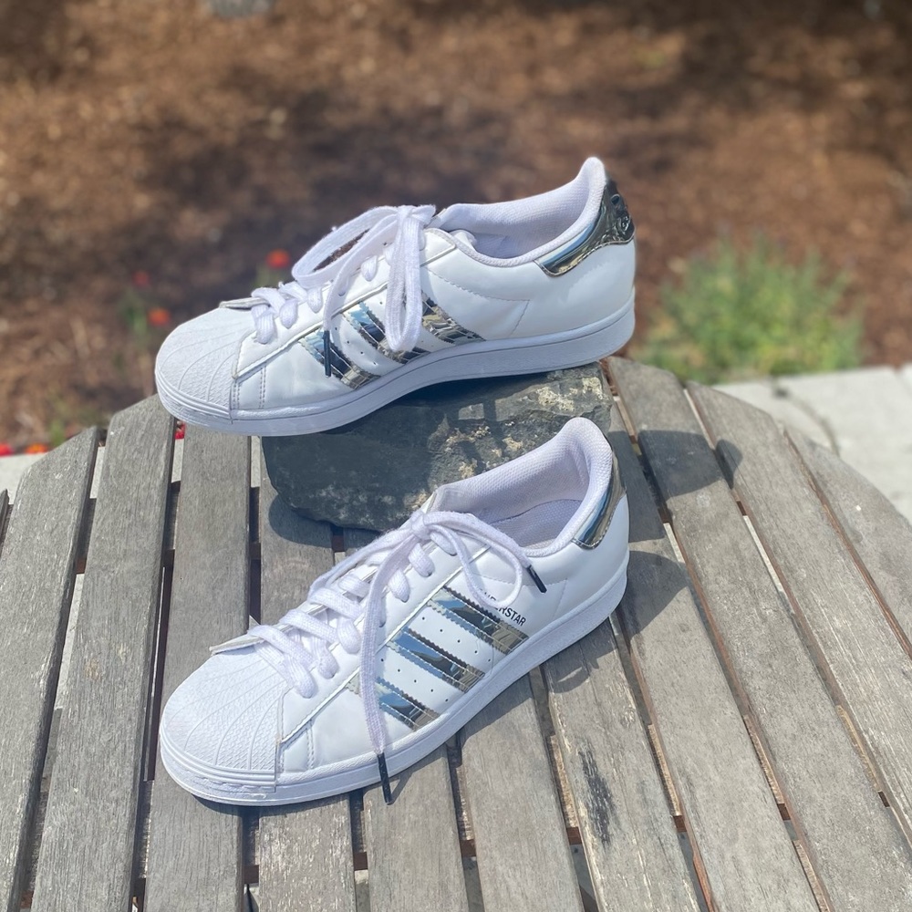 Addidas Superstar Cloud White Silver Metallic Ath… - image 6